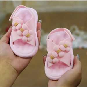 صندل دخترانه چسبی مدل سه گل