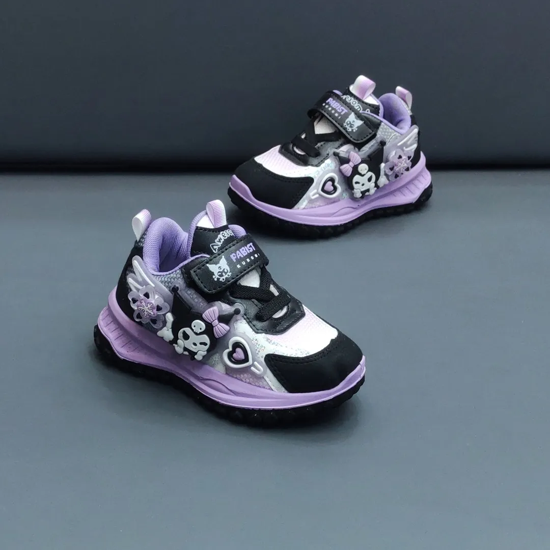 کفش اسپرت دخترانه چراغدار کرومی